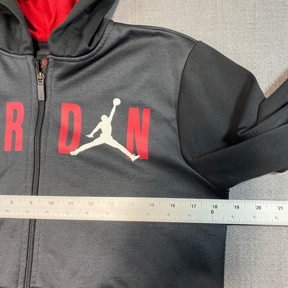Jordan Boys Dri-FIT Full Zip Hoodie Black Red Jumpman Logo Size Large 12-13 - Picture 5 of 9